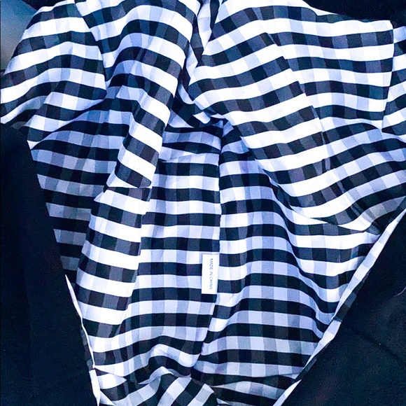 NWOT Large cotton Boho Bag Black & White Checker - Picture 2 of 5